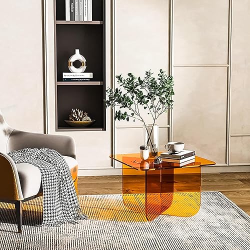 Miniatura 2 de Mesa auxiliar acrílica, 20 pulgadas de largo x 20 pulgadas de ancho x 16 pulgadas de alto, mesa auxiliar colorida transparente, mesa auxiliar