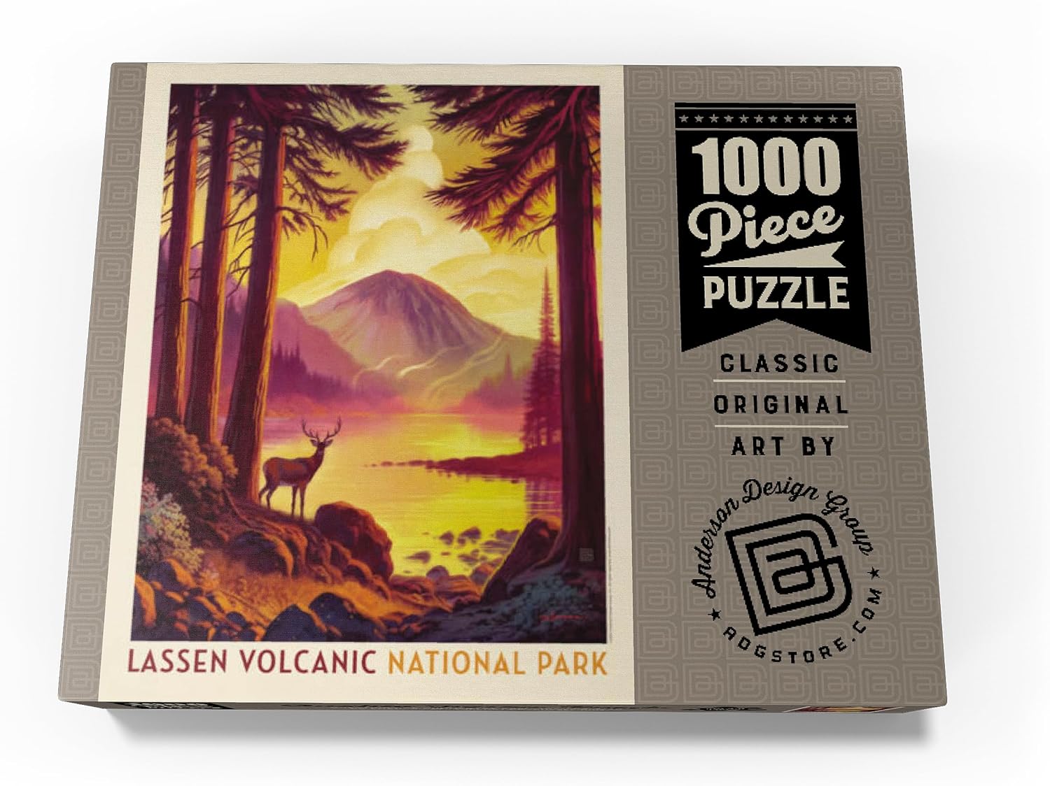 MyPuzzle Lassen Volcanic National Park: Morning Mist, Vintage Poster - Premium 1000 Piece Jigsaw Puzzle for Adults