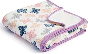 ZPECC Organic Cotton Muslin Baby Blanket