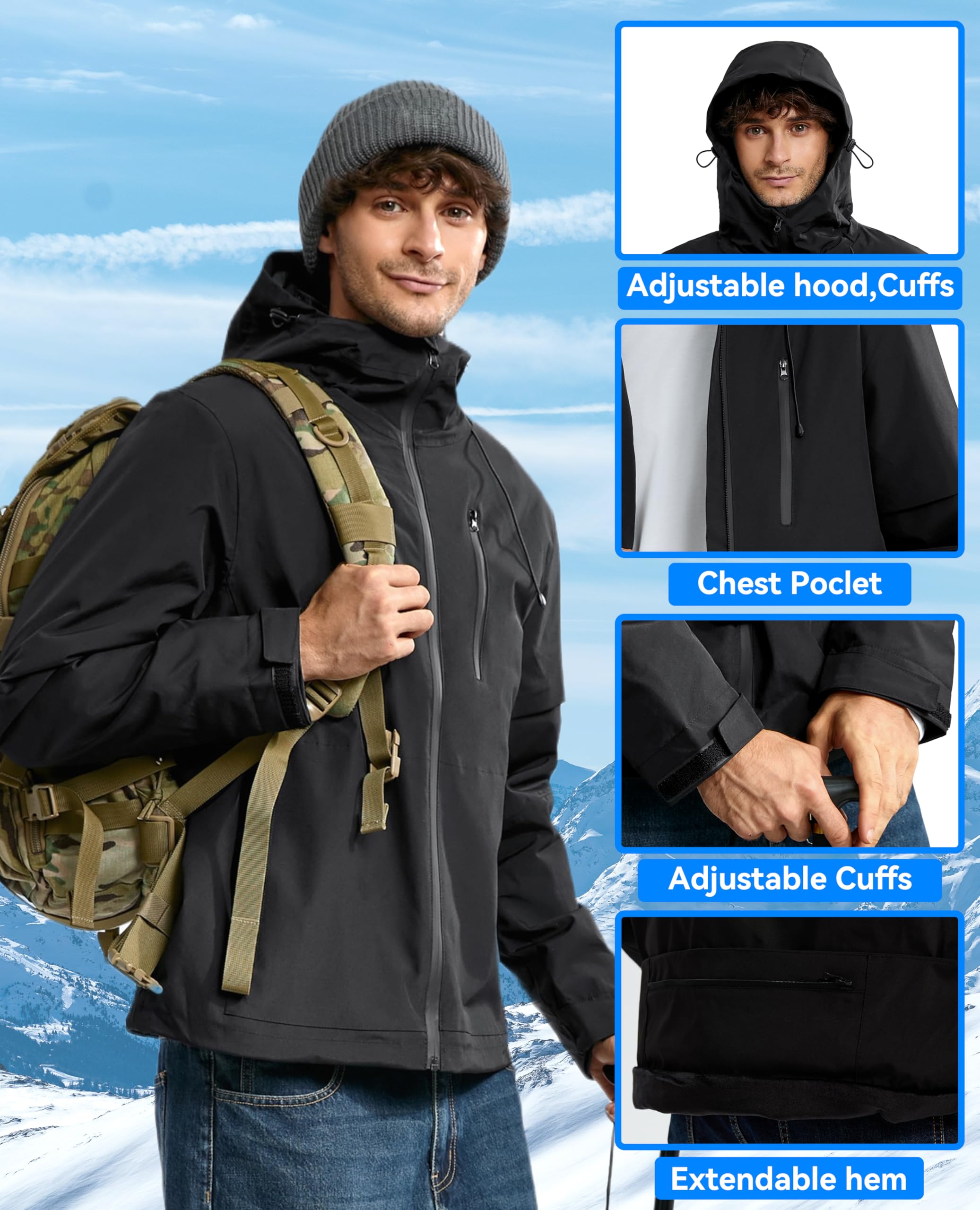 Vestes chauffantes pour homme et femme avec batterie, 15 zones de chauffage, manteau chauffant à double contrôle pour l'hiver et l'extérieur