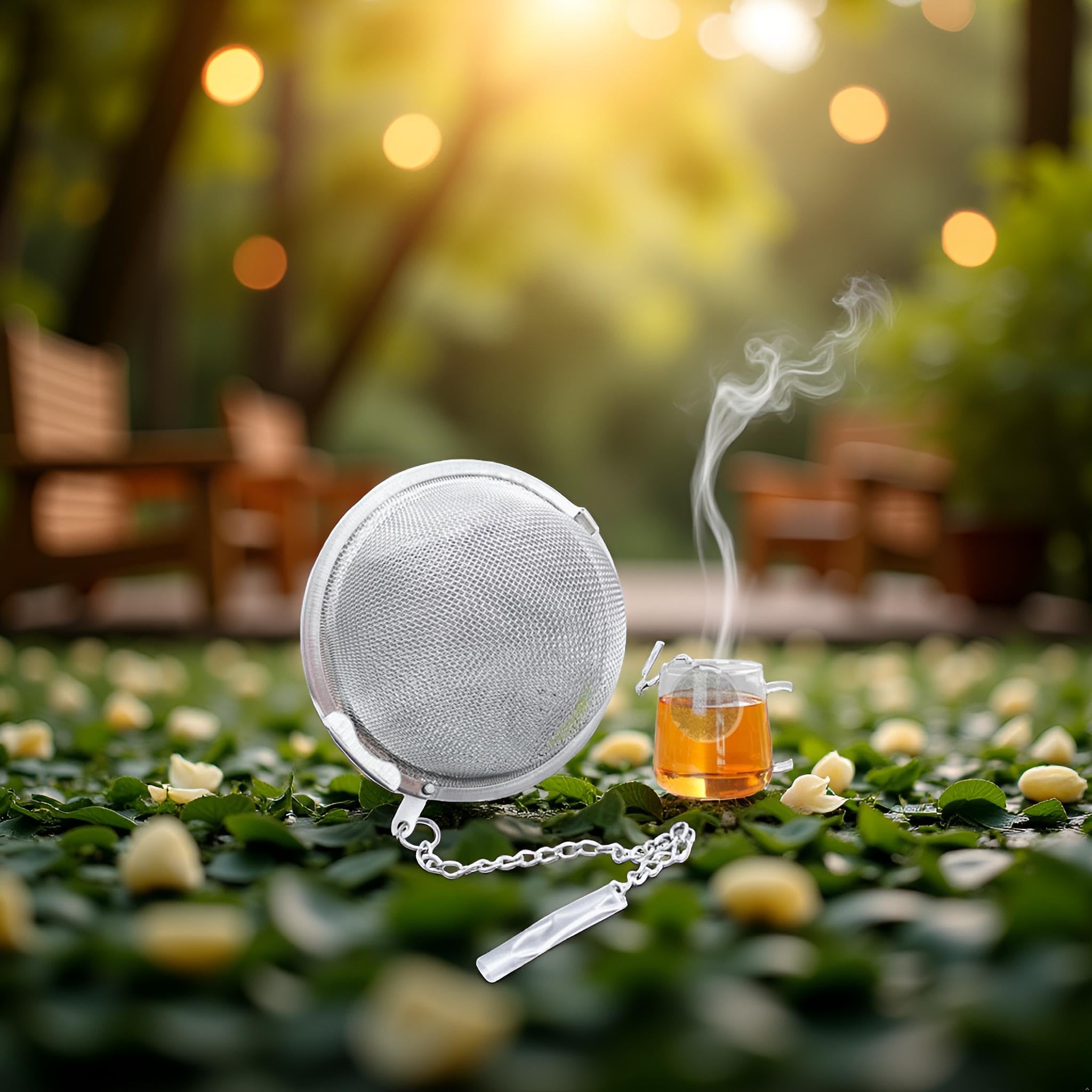 Stainless Steel Mesh Tea Ball, Extra Fine Mesh Tea Infuser for Loose leaaf Tea, Premium Tea Filter Tea Interval Diffuser, Tea Strainers Tea Infuser Strainer Filters for Tea (7CM)
