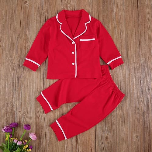 Conjunto de pijama de manga larga con botones para niña pequeña ropa de dormir Conjunto de pijama de manga larga con botones para niña pequeña ropa de dormir