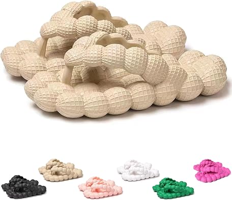 Jfxgjuv Bubble Slides for Women Men, Funny Massage Golf Ball Slides, Soft Thick Sole Non-Slip Spa Slippers Pillow Sandals Beach Pool Shower Shoes
