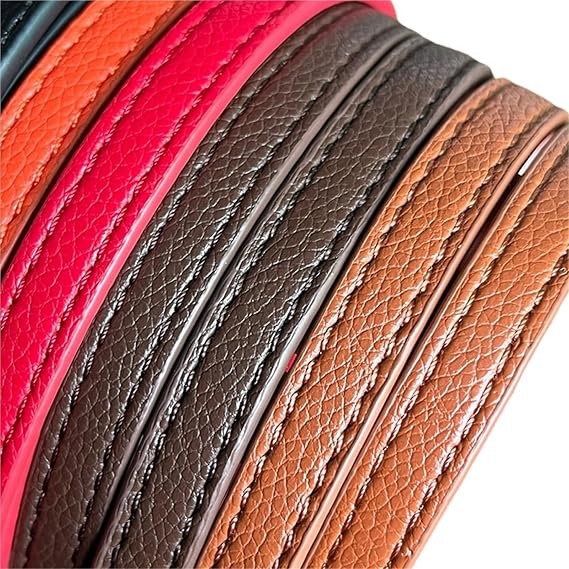 Bag Strap 1Pair Handbag Bag Strap Accessories PU Solid Color Leather Parts(Color3)