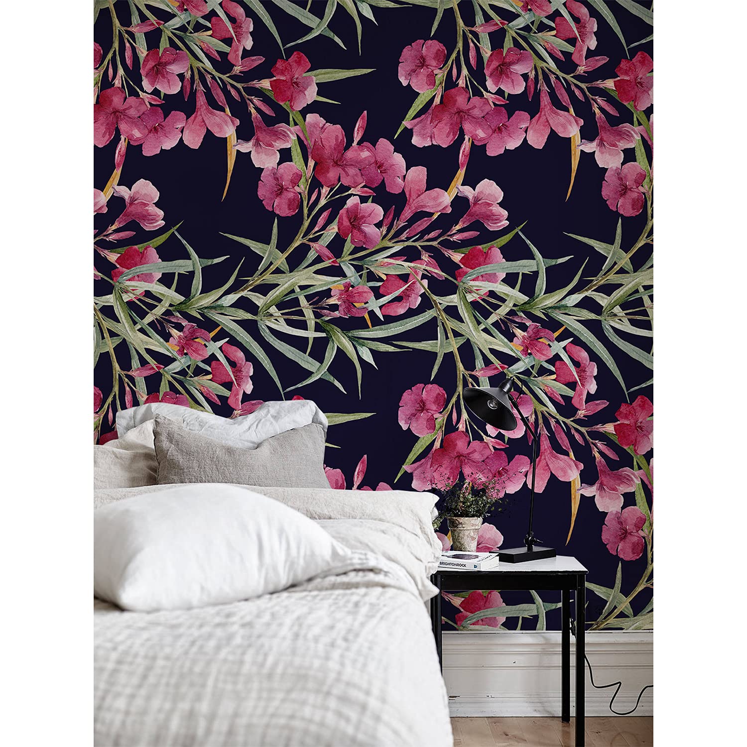Papier peint fleurs de jardin foncé 104x70cm mural autocollant Magic-Stick