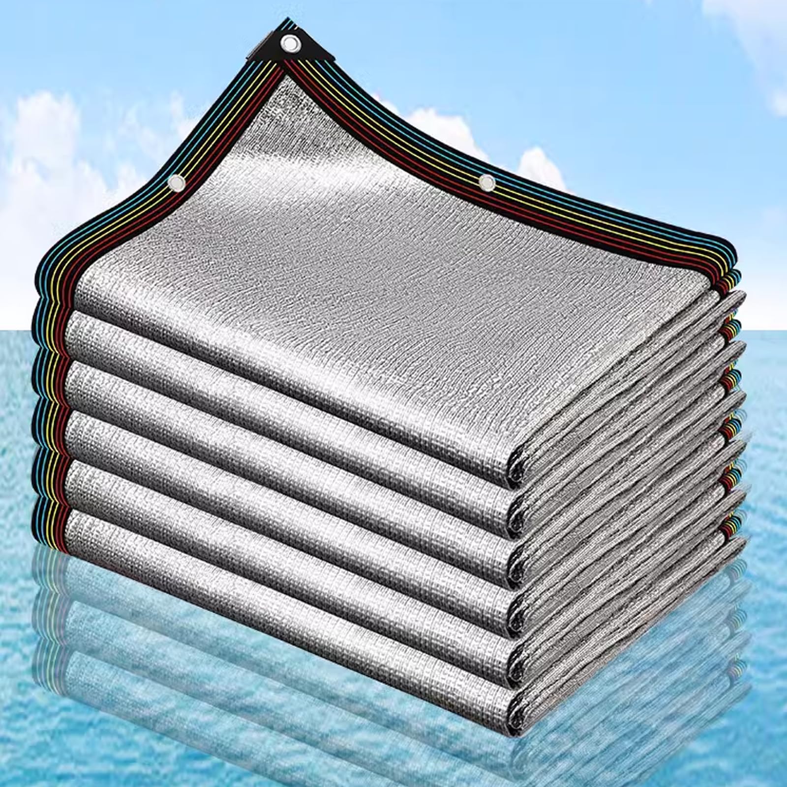 Filet d'ombrage réfléchissant 99% en alu 2x6m pour pergola
