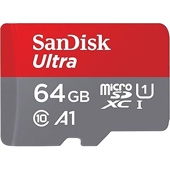 SanDisk 64GB Ultra microSDHC UHS-I Memory Card with Adapter - 120MB/s, C10, U1, Full HD, A1, Micro SD Card - SDSQUA4-064G-GN6MA