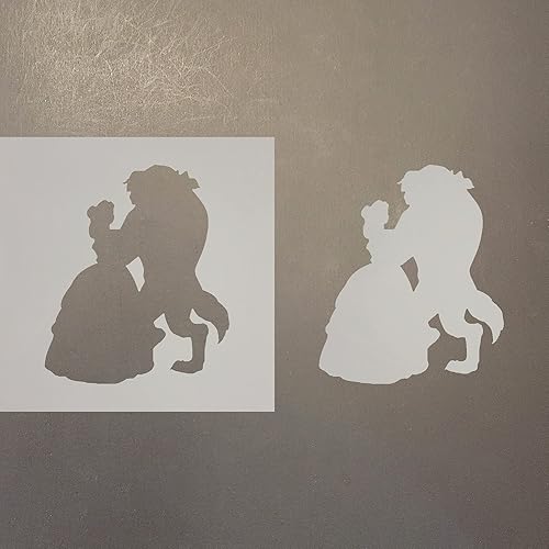 Beauty And The Beast 2 Reusable Mylar Stencil - Art Craft Supplies 4 Inch