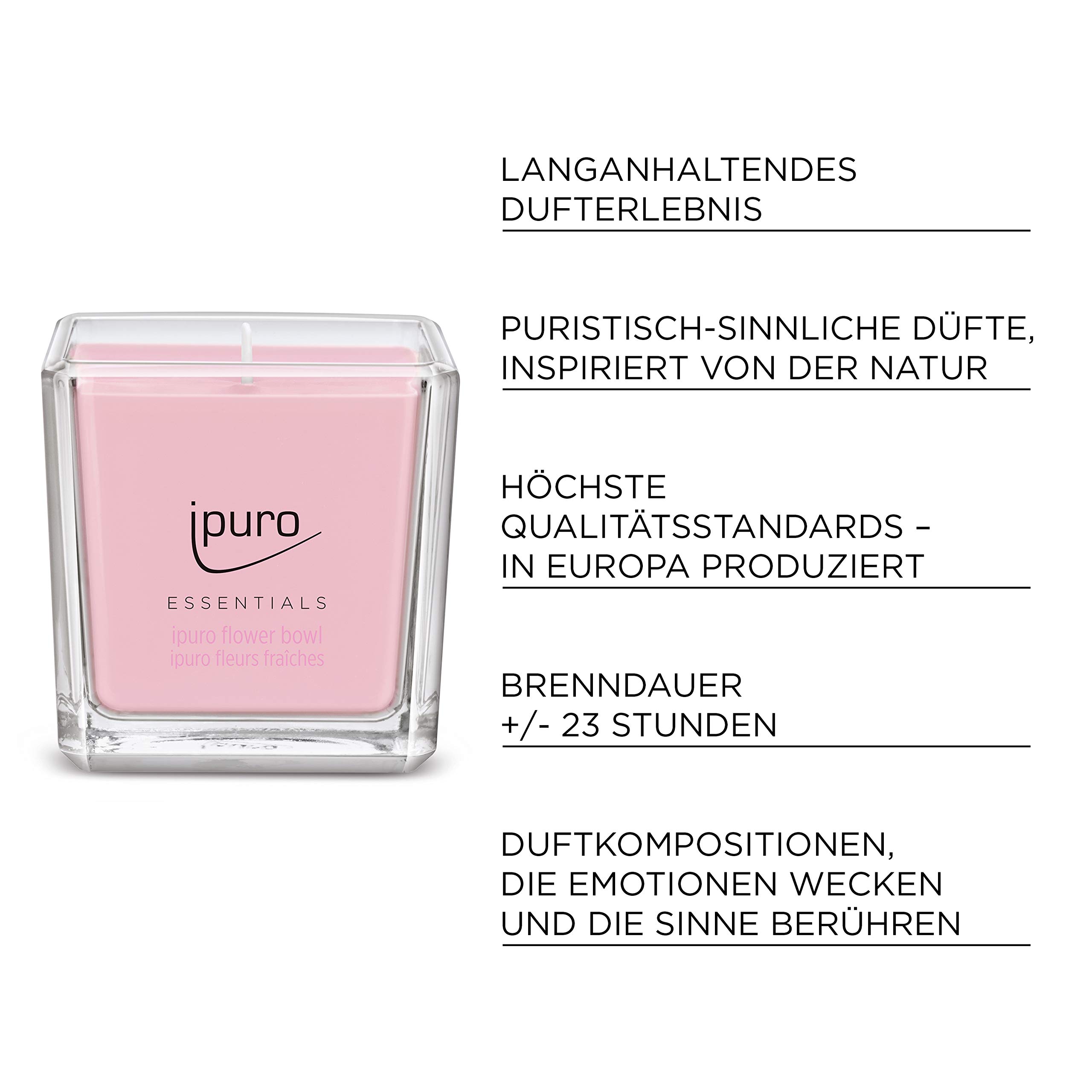 Ipuro Bougie Parfumée White Lily 125g - Notes Florales Délicates - Déco Épurée - Made In Europe