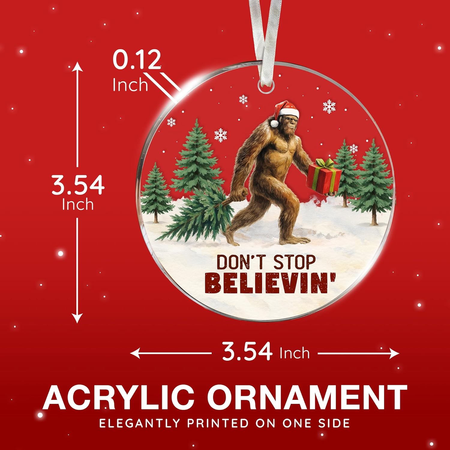 Bigfoot Ornament - Bigfoot Ornaments for Christmas Tree - A Quirky Sasquatch Christmas Tree Topper, Unique Gift for Bigfoot Lovers, Perfect Ornaments for Holiday Decor, Sasquatch and Big Foot Gifts - Image 3