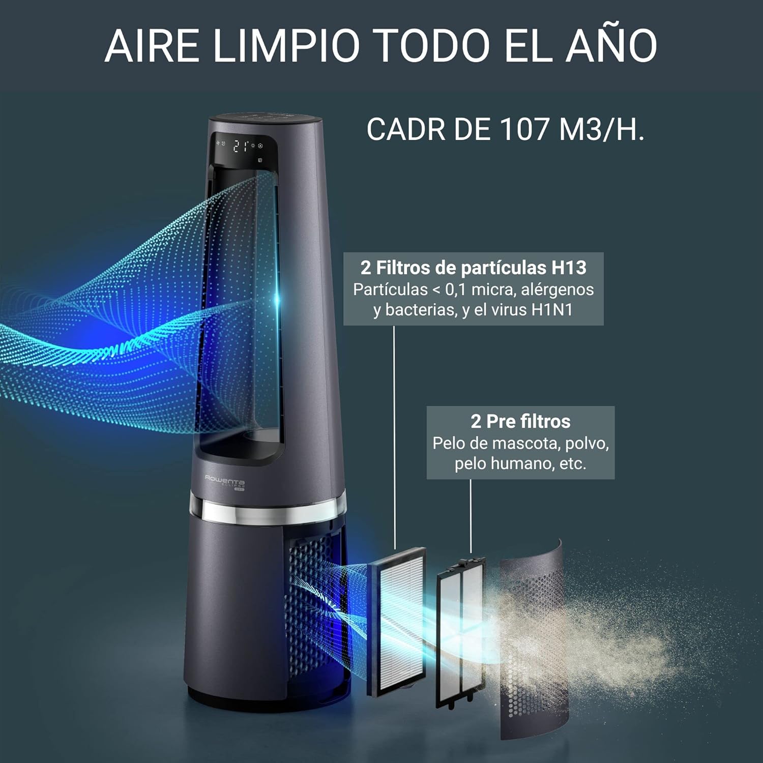 Ventilador, purificador y calefactor Rowenta Eclipse por 369,99€ ¡¡18% de descuento!!