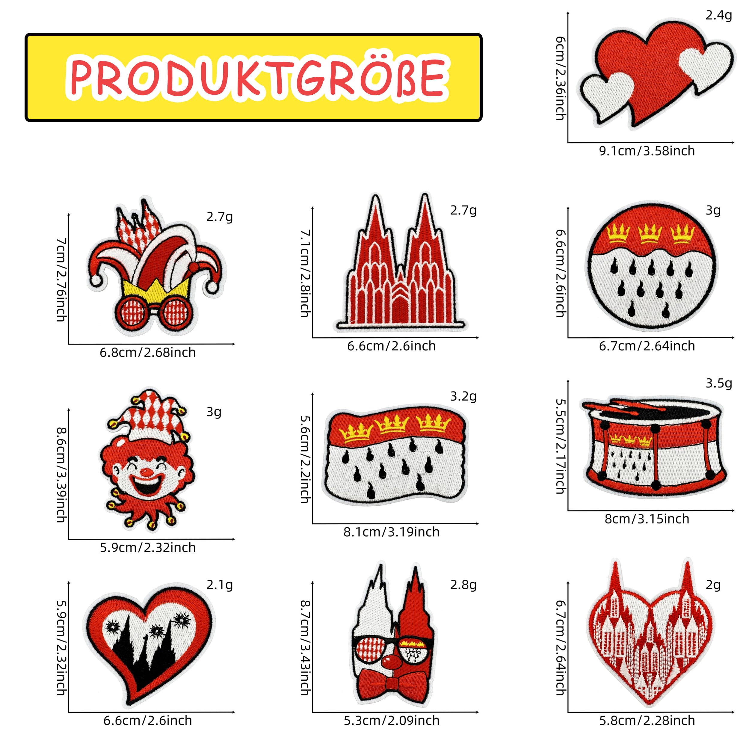 10 Stück Karneval-Bügelflicken – Bunte Stickerei-Patches, Zum Aufbügeln Oder Annähen, Für Kostüme, Taschen, Tischdecken – Perfekt Für Faschingsfeiern & Partys