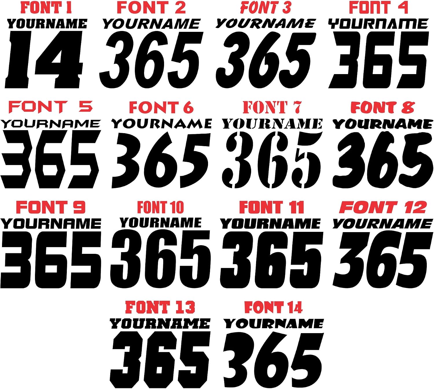Mx & ATV Number Plate Decals with Your Name or Custom Text | Set of 3 Decals With Your Custom Number, Text, Color & Font Choice | 17 Colors & 14 Font Choices!