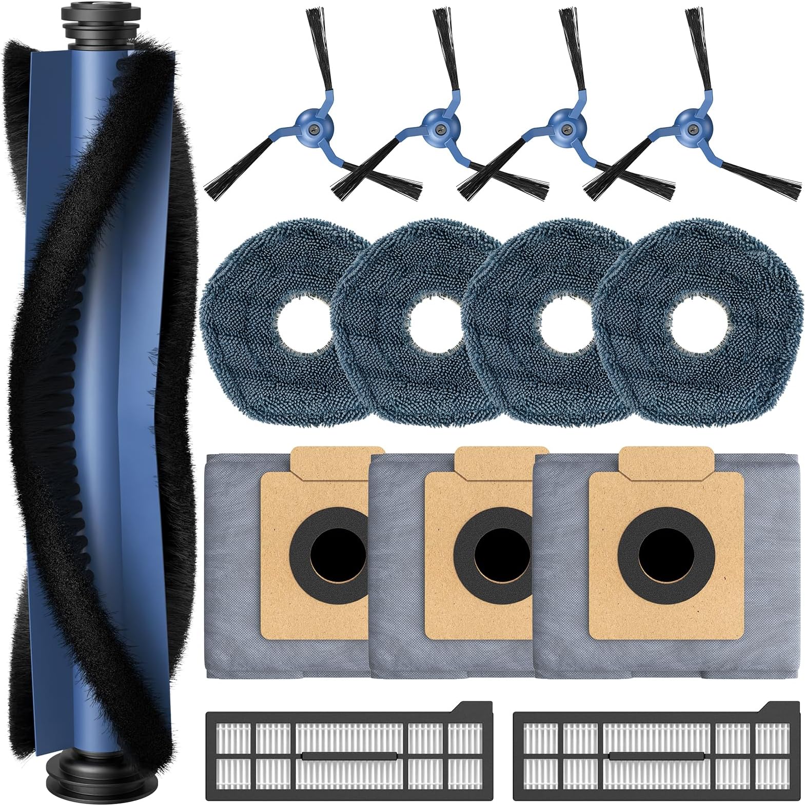 X10 Pro Omni Accessories for Eufy X10 Pro Omni Robot Vacuum Accessories Kit, 1 Main Brush+ 2 Hepa Filters+ 4 Mop Pads+ 3 Vacuum Bags+ 4 Side Brushs for Eufy X10 Pro Omni Accessories