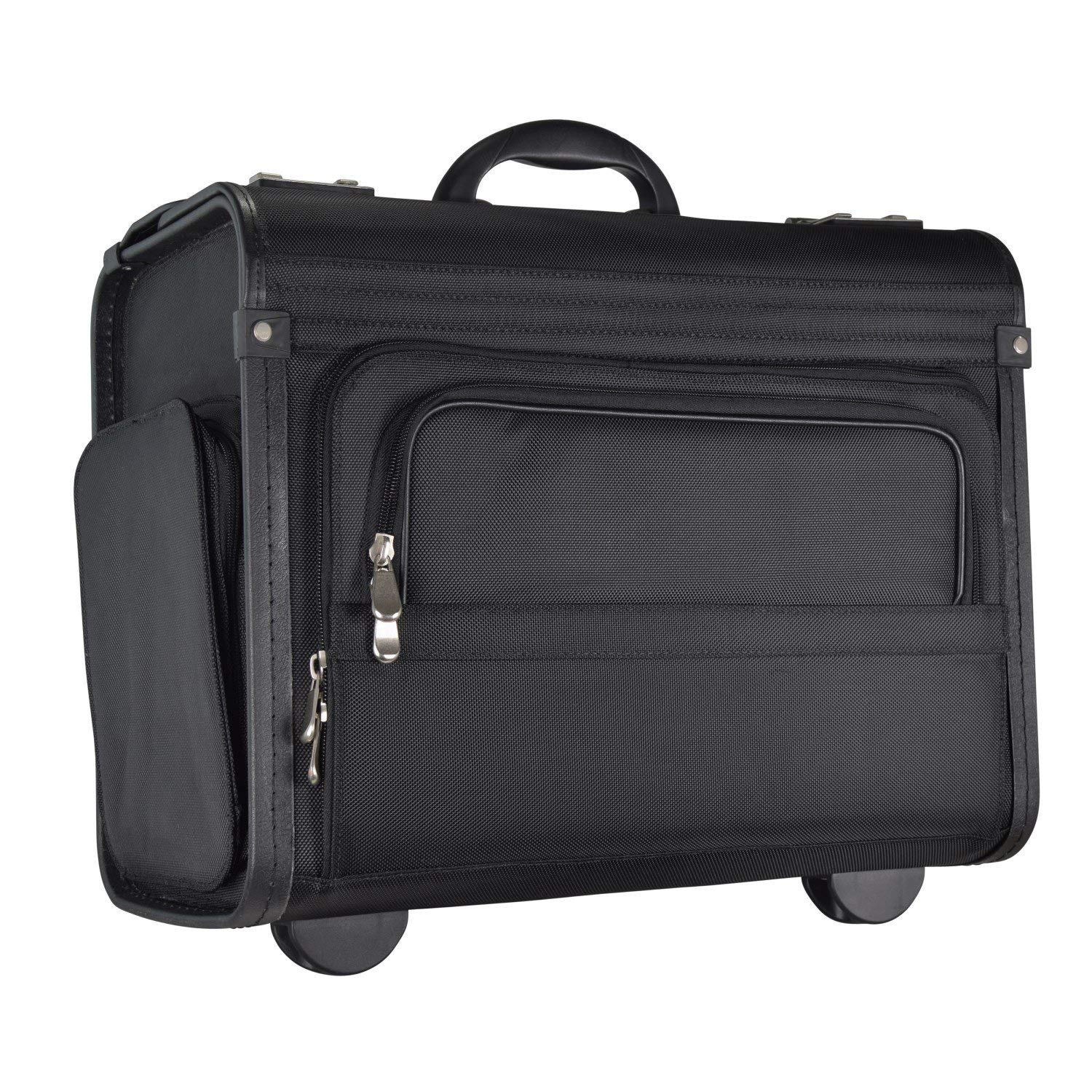 Pilotenkoffer Bowatex Aktenkoffer Business Koffer Trolley Nylon Schwarz 48 cm