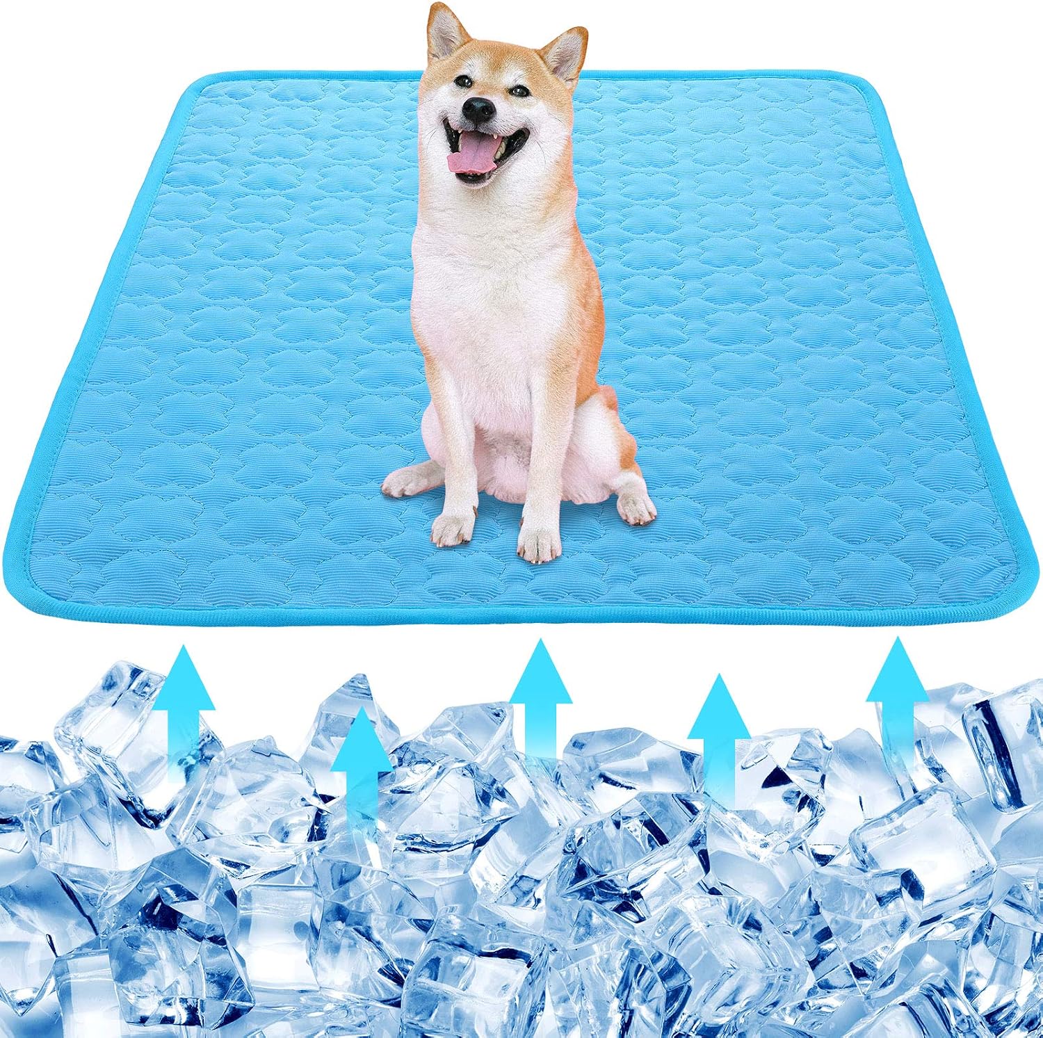 Pet Cooling Mat Summer Ice Silk Fabric Pet Pad Dog Cooling Mat Pet Cooling Blanket Sleeping Pad for Dog Cats Pets Outdoor and Indoor Use…