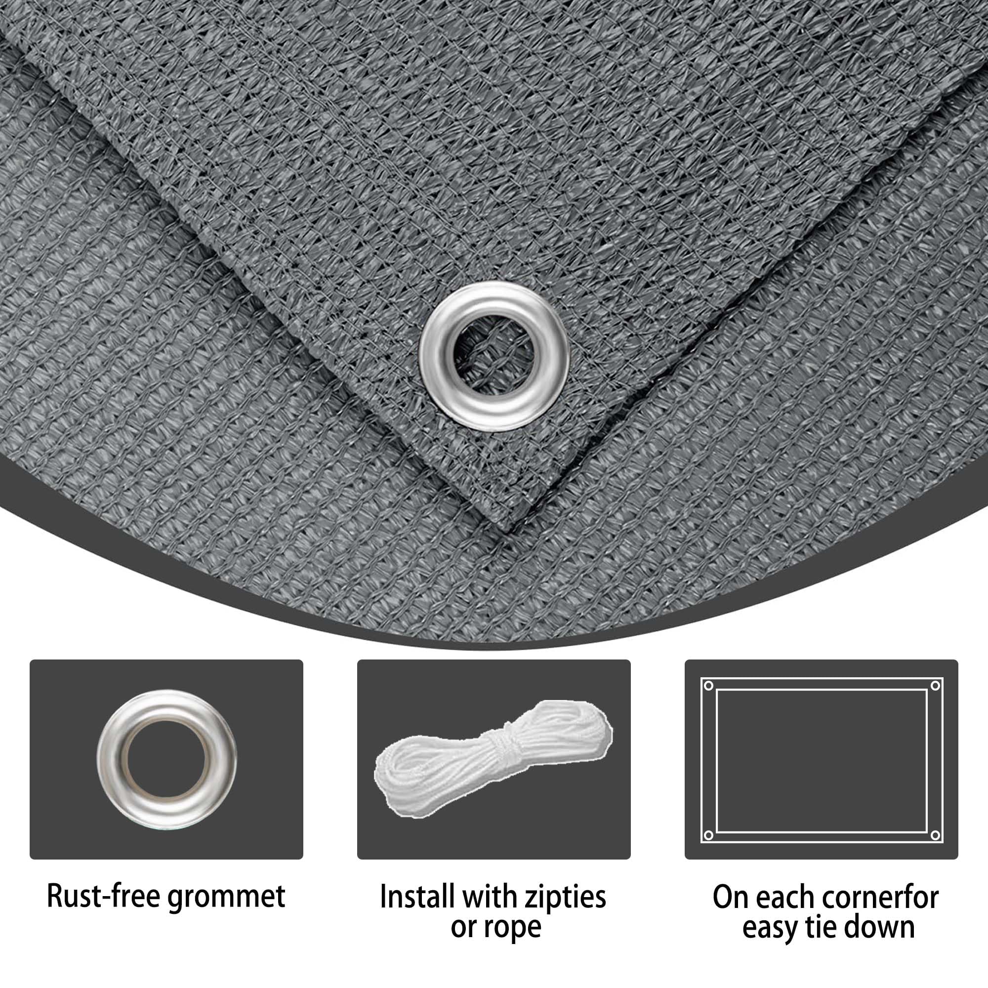 Malla de Sombreo 1.5 x 5 m Protección UV Toldo Camping con Ojales y Cuerdas de Sujeción para Patio Exterior, Jardín, Terrazas, Pergola, Blanco