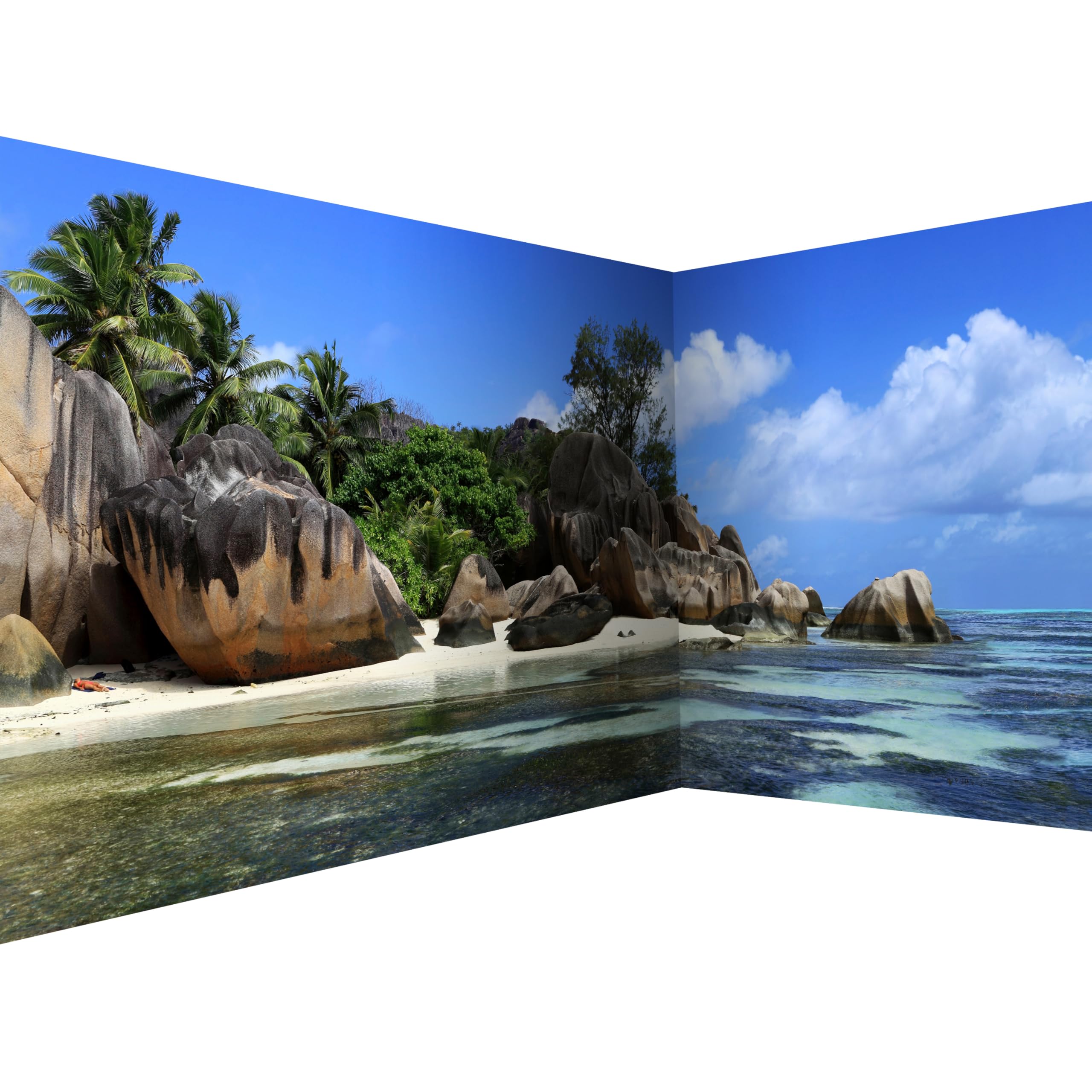 murando Premium Photo Wallpaper Island 550x250 cm / 217"x98" Non-Woven Premium Art Print Fleece Wall Mural Decoration Poster Picture Design Modern Angle Modern Landscape Panorama c-A-0058-a-c — image 1