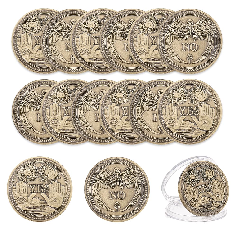 Monedas Yes No Challenge de bronce con caja OLYCRAFT juego de 24 piezas de 4 cm