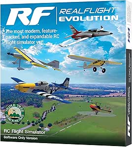 RealFlight Evolution RC Flight Simulator Software Only, RFL2001, Air/Heli Simulators, Compatible with VR headsets, Online Multiplayer Options