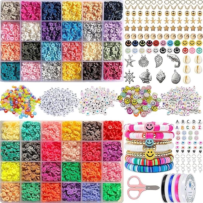 Perline Per Braccialetti Fai Da Te - Kit 4600+ Pezzi Con 72 Colori, Lettere E Charm Per DIY (Scatola Organizzata) - Foto 9