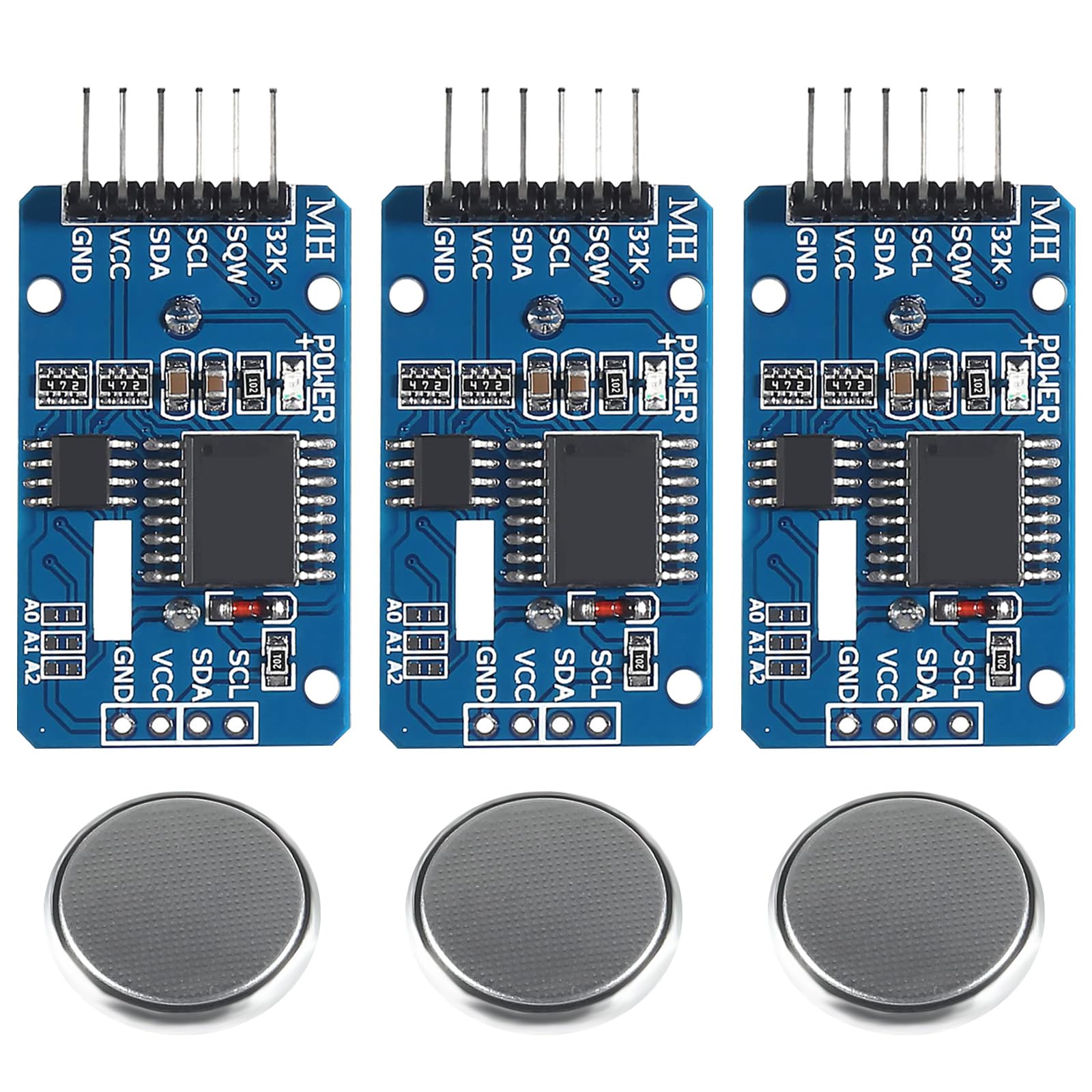Real Time Clock Module RTC Sensor, AT24C32 IIC Precision Clock With Battery, I2C Compatible With Arduino