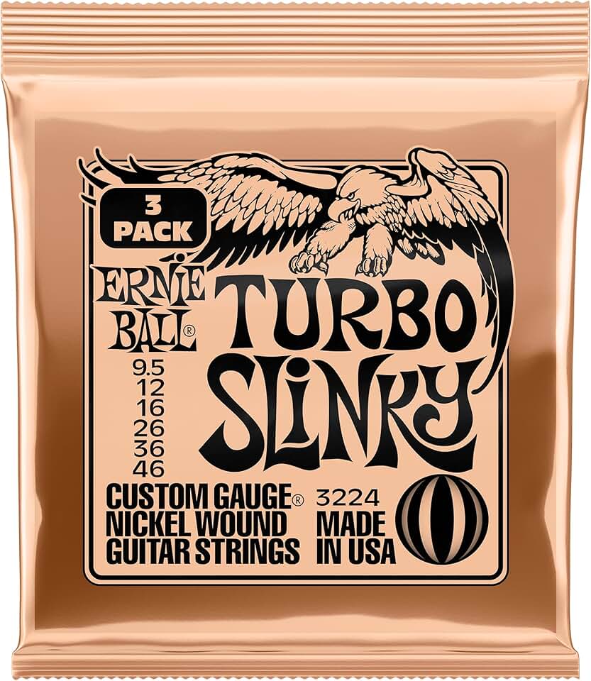 Cordas para guitarra elétrica Ernie Ball Regular Slinky, revestimento de níquel, calibre 9.5-46, pacote com 3