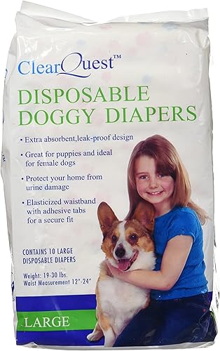 Miniatura 9 de ClearQuest Pañales desechables para perros, pañales para mascotas superabsorbentes a prueba de fugas