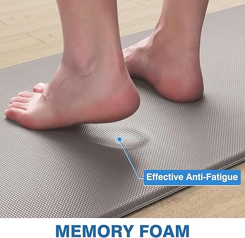 Miniatura 64 de StepRite Tapetes de cocina, 2 tapetes acolchados, antifatiga, para piso, de escritorio, antideslizante, impermeables, oficina, alfombras de 17.3 x