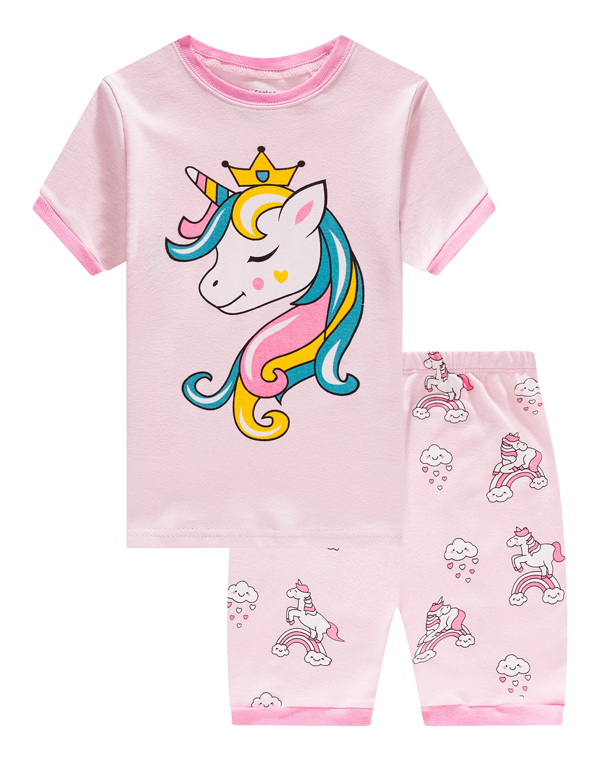 Family Feeling Boys Girls Pajamas Toddler Pjs 100% Cotton Kids Sleepwears