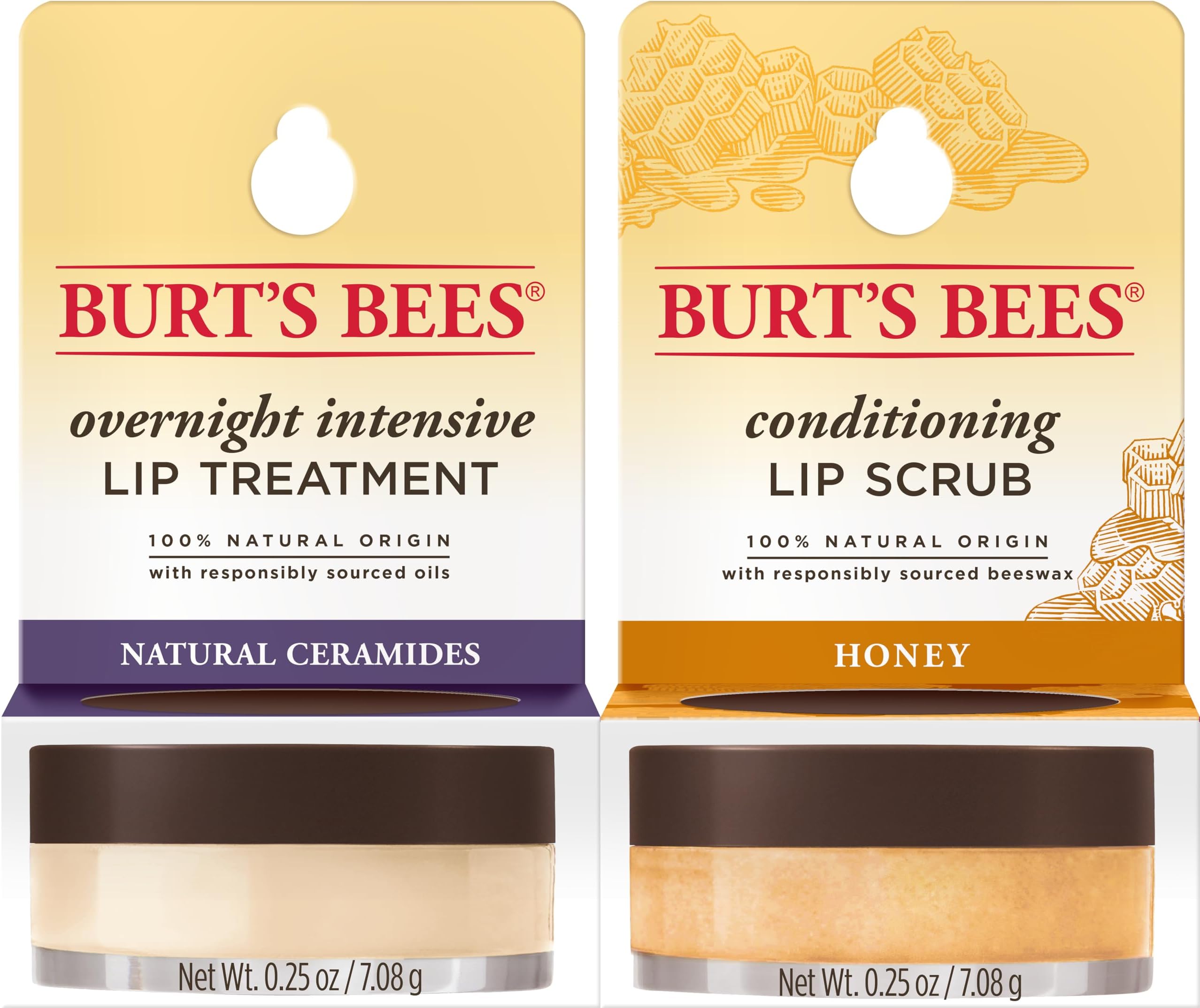 Burt’s Bees Conditioning Lip Scrub and Overnight Intensive Lip Treatment, With