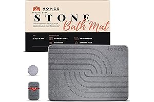 HOMZE Stone Bath Mat Large - Natural, Super Absorbing, Quick-Drying Bath Mat