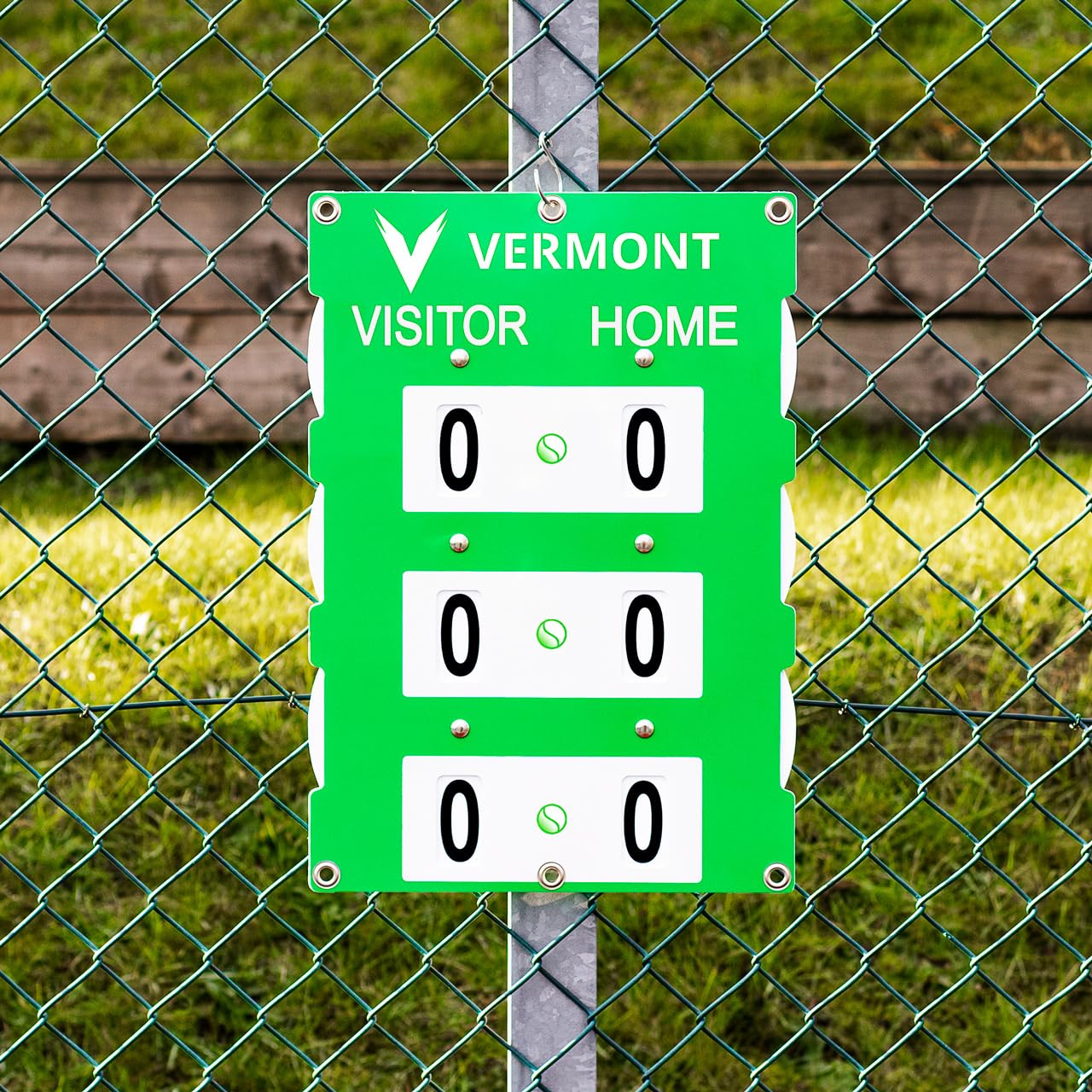 Vermont Fence Mounted Tennis Scoreboard - 3 Green, Blue & Black | Ultra-durable (Small (14in x 20in), Green)