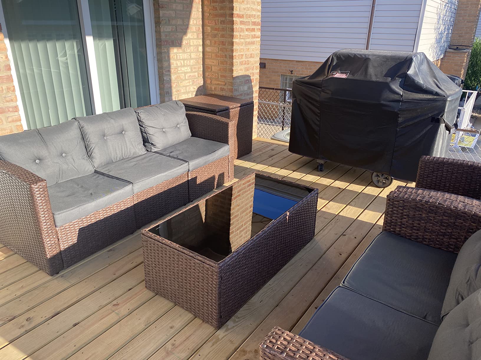 29/mo Finance SUNVIVI OUTDOOR Patio Furniture Set, 8 Pieces Wicker