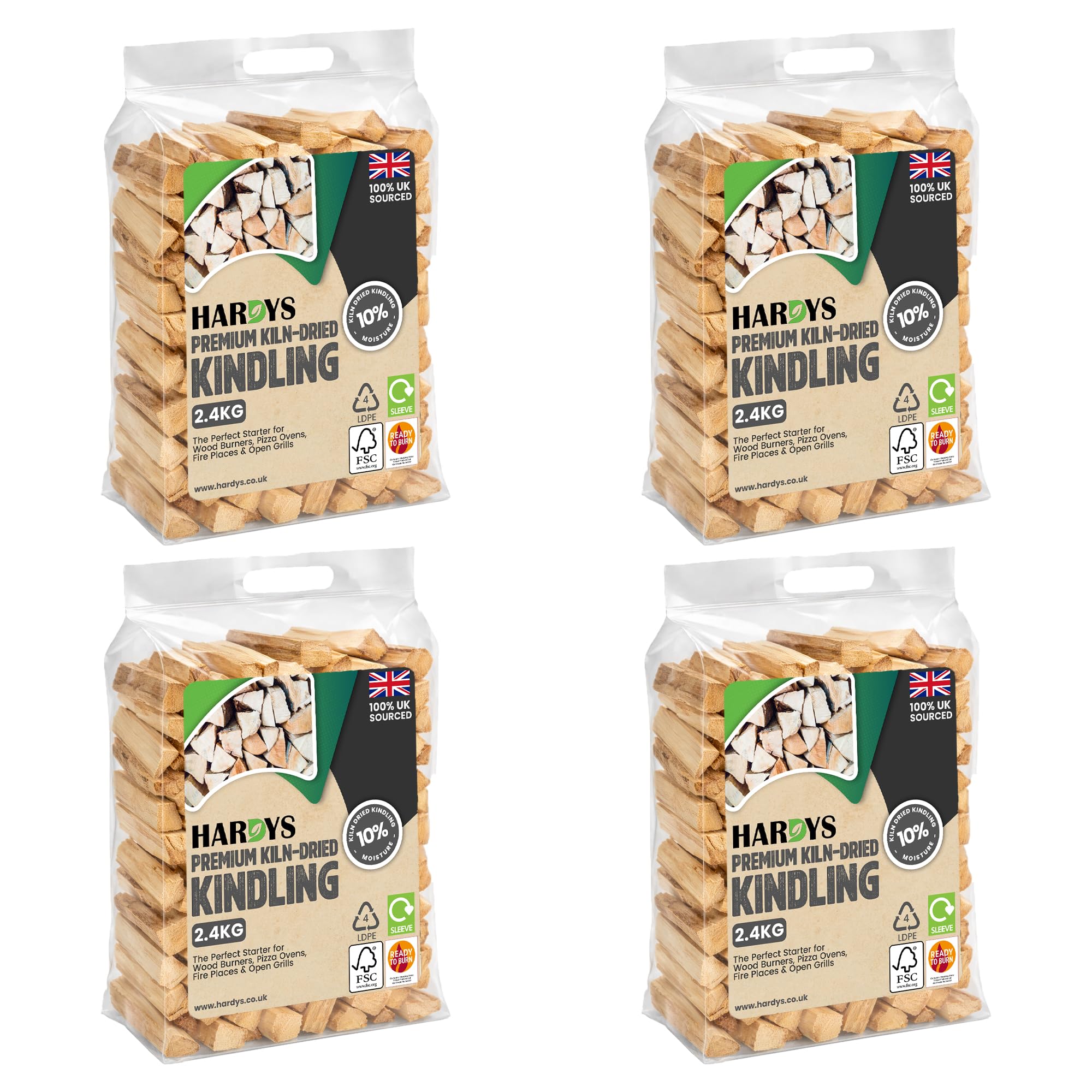 Hardys Kindling Wood, 2 Pack - 4.8 Kg (2 x 2.4kg) Approx. | Natural Instant Light Firewood Logs, Smokeless - Kiln Dried - BBQ, Fire Heat Logs for Burner, Pizza Oven, Open Fire Pit — view 11