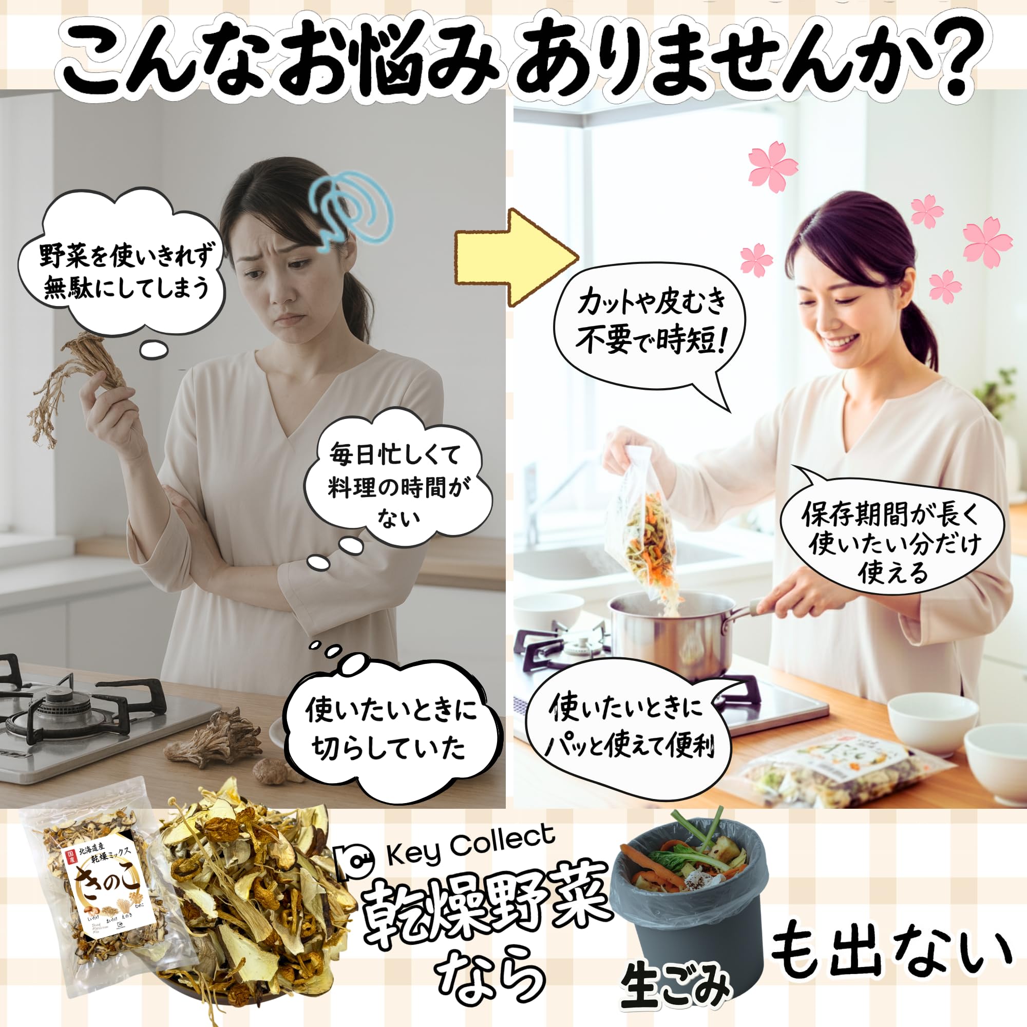 Amazon.co.jp: 管理栄養士監修 乾燥野菜 みそ汁の具 北海道産 きのこ 4