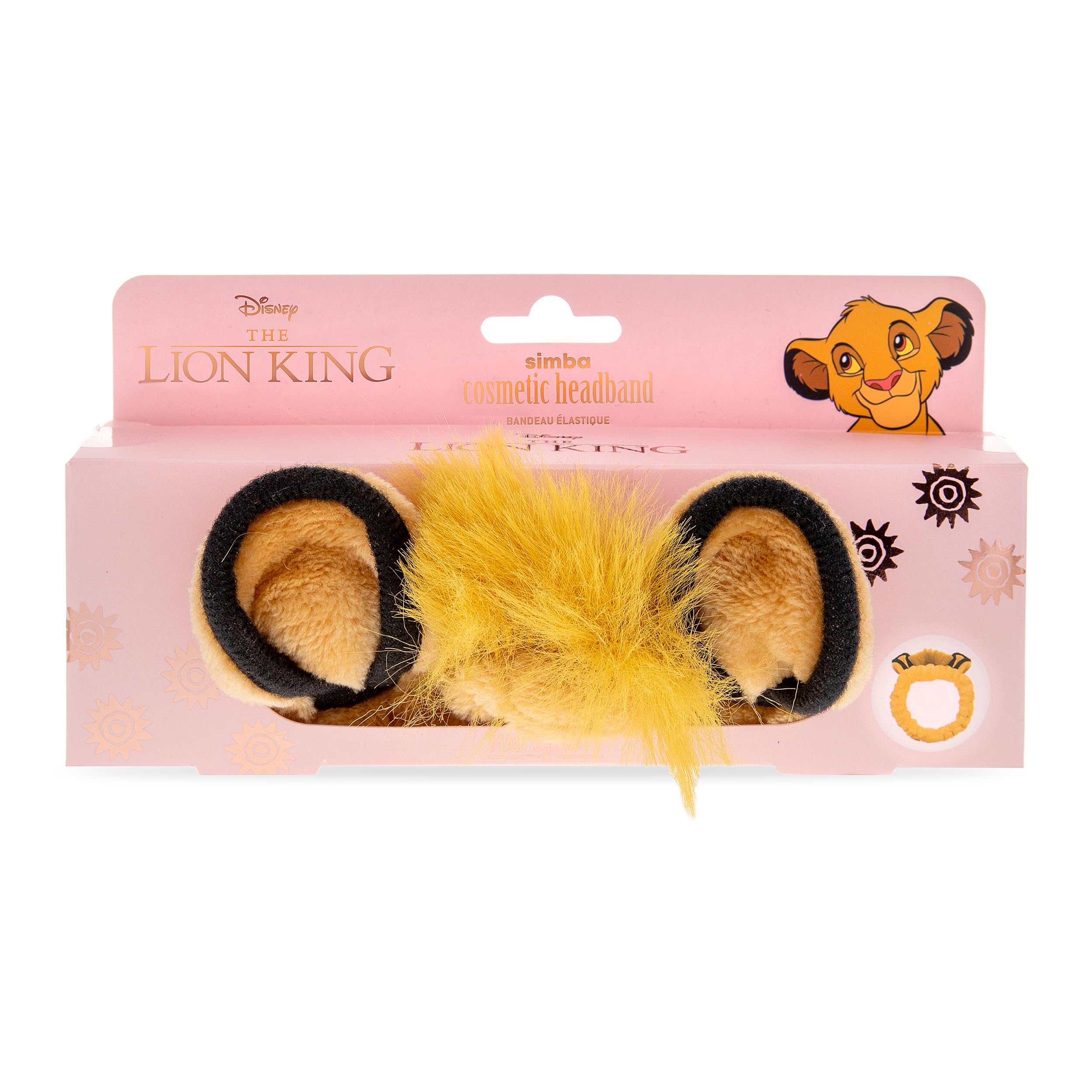MAD Beauty Simba Lion King Plush Headband Great for Makeup and Face Routine Funny Simba Design Keep Your Hair Away Orange 1 Piece