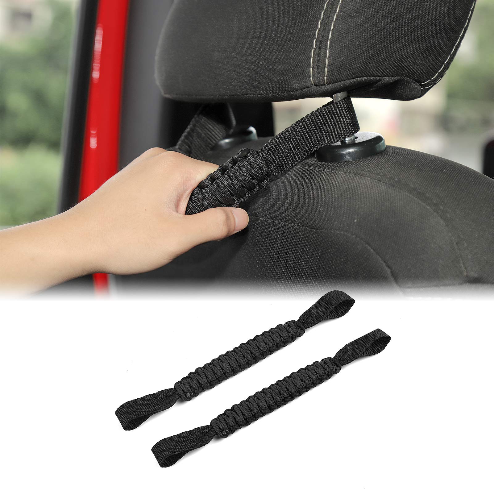 Buy JeCar Headrest Grab Handles Rear Seat Grip Handles Black PVC Car