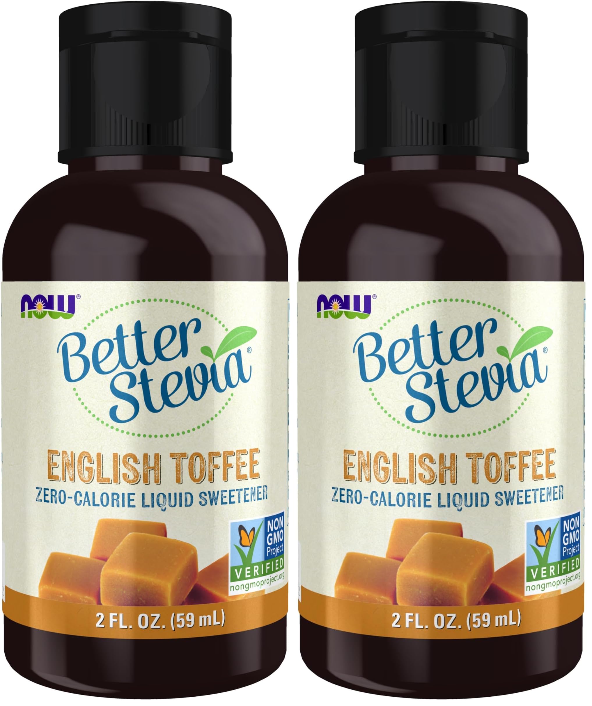 NOW Foods, Better Stevia, Liquid Zero-Calorie Sweetener, English Toffee, Low Glycemic Impact, Kosher, 2-Ounce (Pack of 2) English Toffee 2 Fl Oz (Pack of 2)