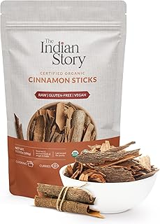 The Indian Story Organic Cinnamon Sticks (3.53oz/100g), Raw|Vegan|Gluten-free, Premium quality natural Cinnamon sticks from India, Perfect for baking, cooking, and for beverages