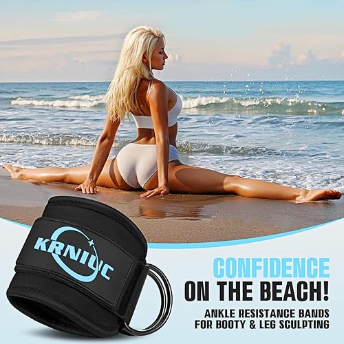 Miniatura 9 de Ankle Resistance Bands with Cuffs, Resistance Bands for Working Out, Home Gym Workout Equipment for Women, Pilates Exercise, Hip, Leg, Glute Ankle