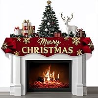 Vista 32 de Bufanda de Navidad para chimenea, cubierta decorativa para Navidad, invierno, mantel superior