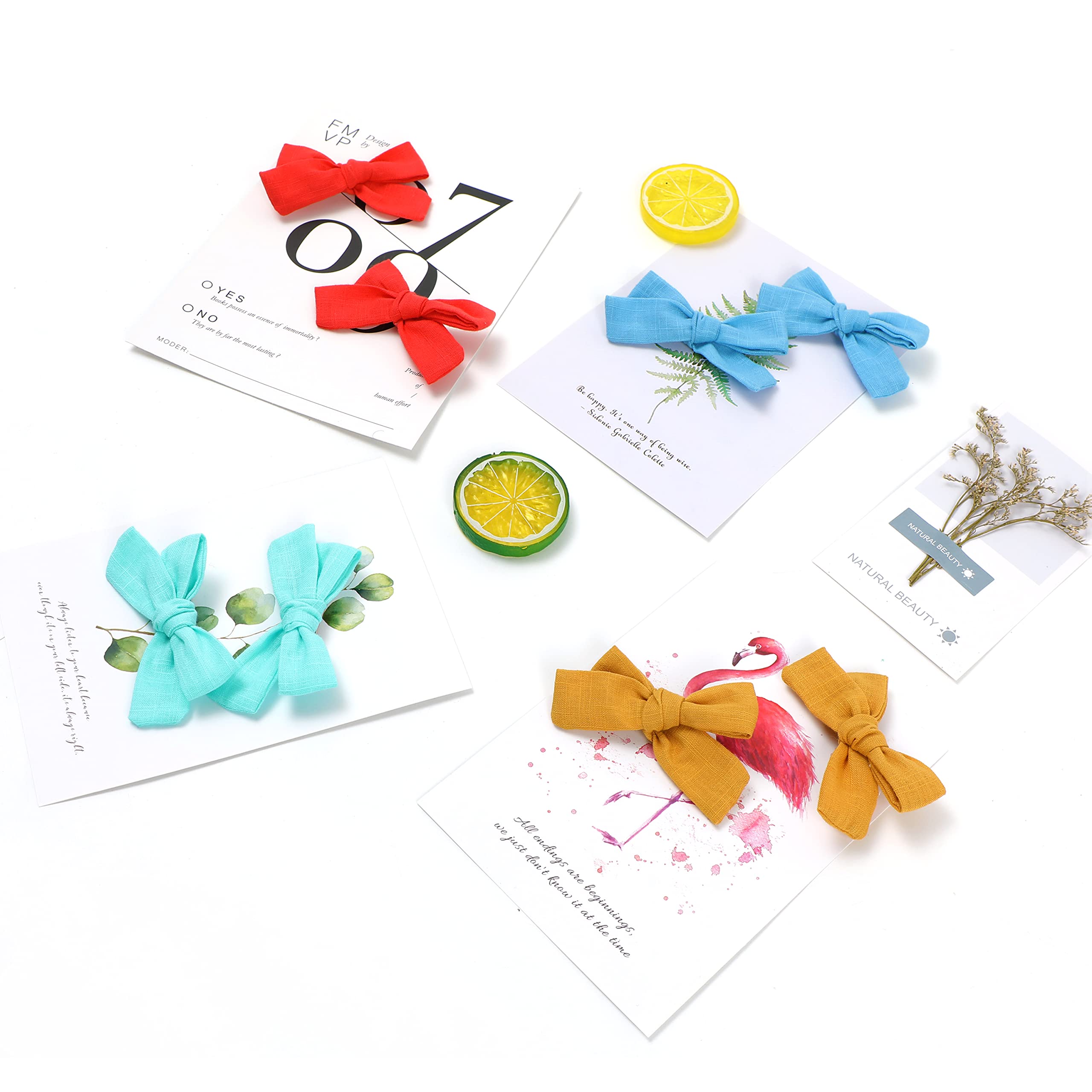40 fiocchi per capelli in lino e accessori – clip per treccine, fiocchi in tessuto neutro per bambine