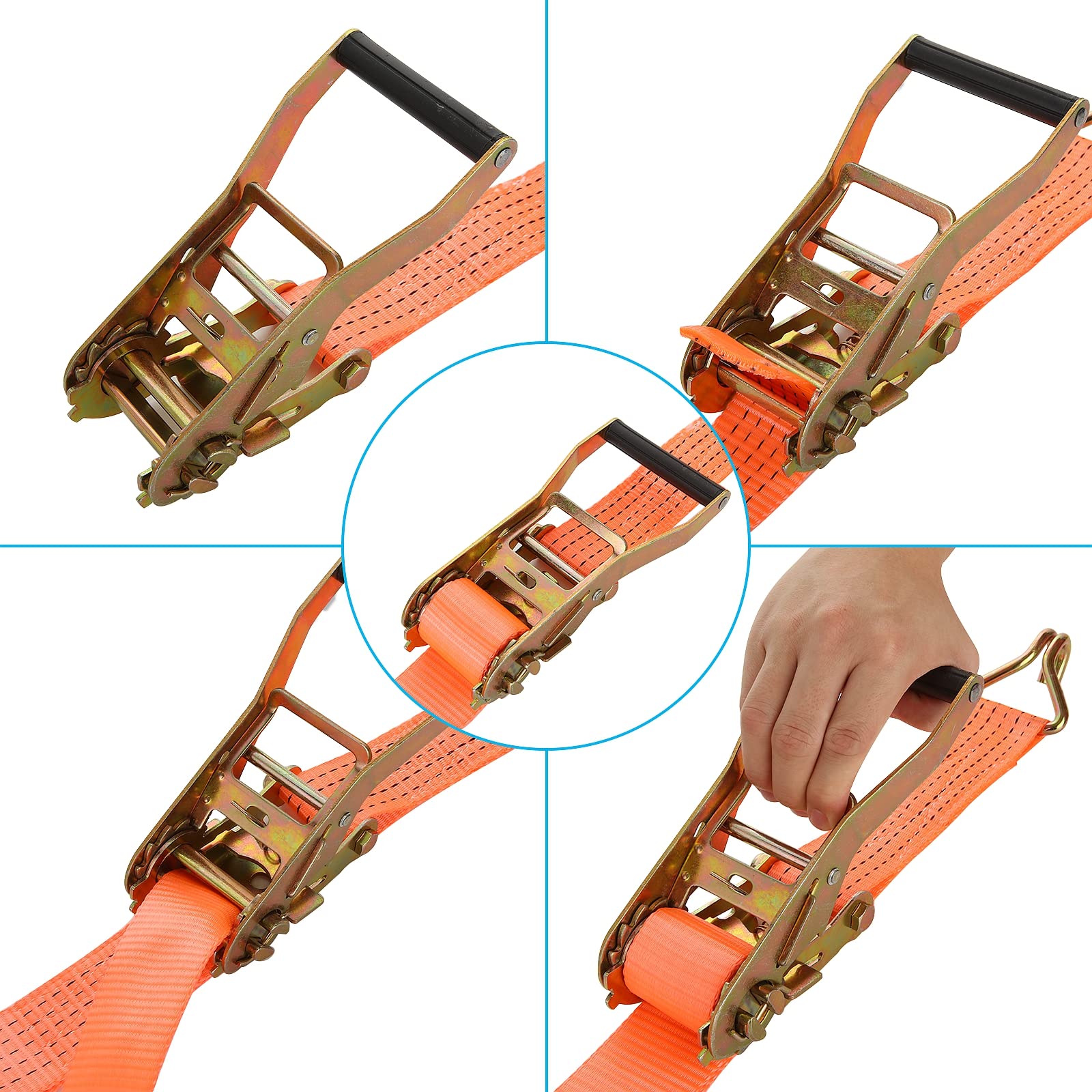 Amazon.co.jp: RILIHII 荷締めベルト 幅50mm 長さ10m ラチェットベルト  