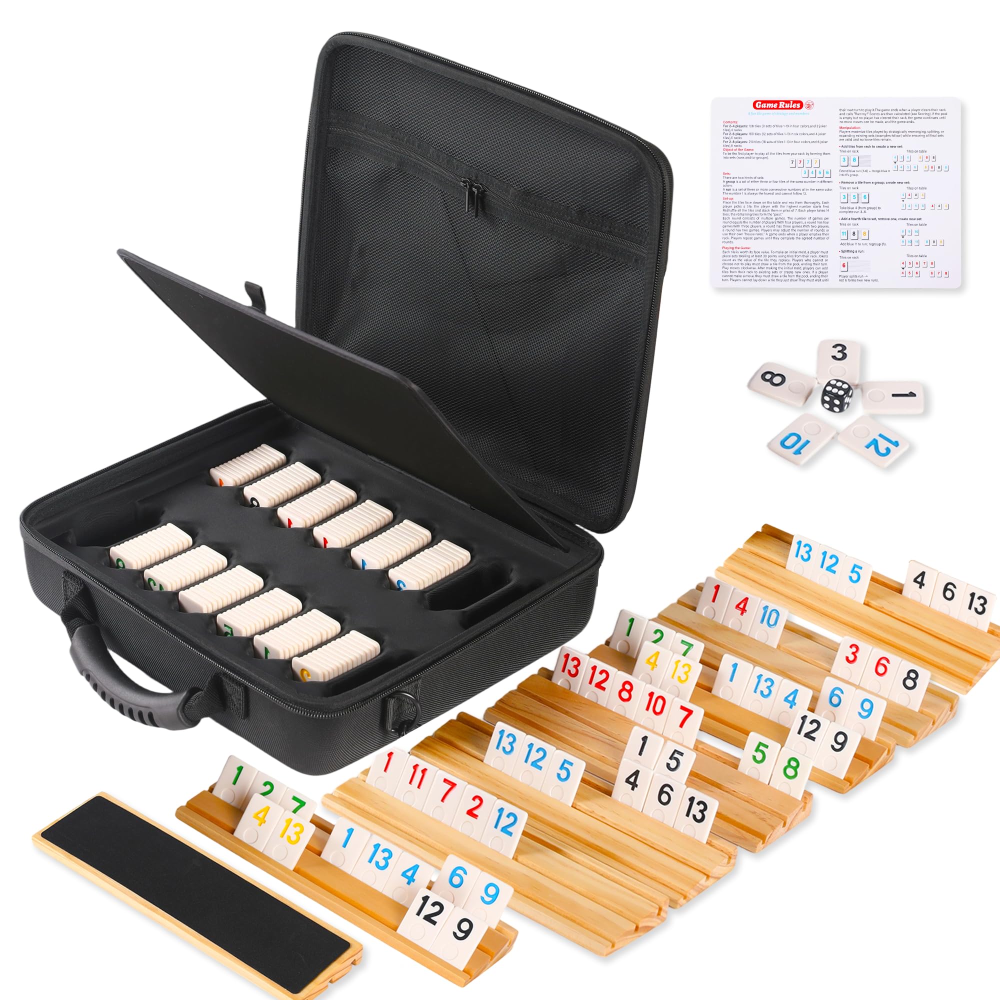 Amazon.com: WOOIIROM Rummy Cube 8 Players Edition with 8 Wooden