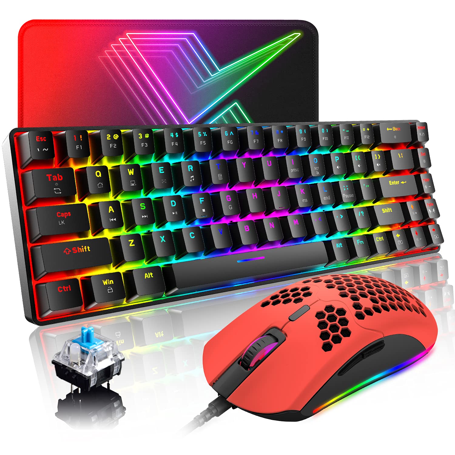 Buy 60 Mechanical Gaming Keyboard and Mouse Combo with 18 Chroma RGB