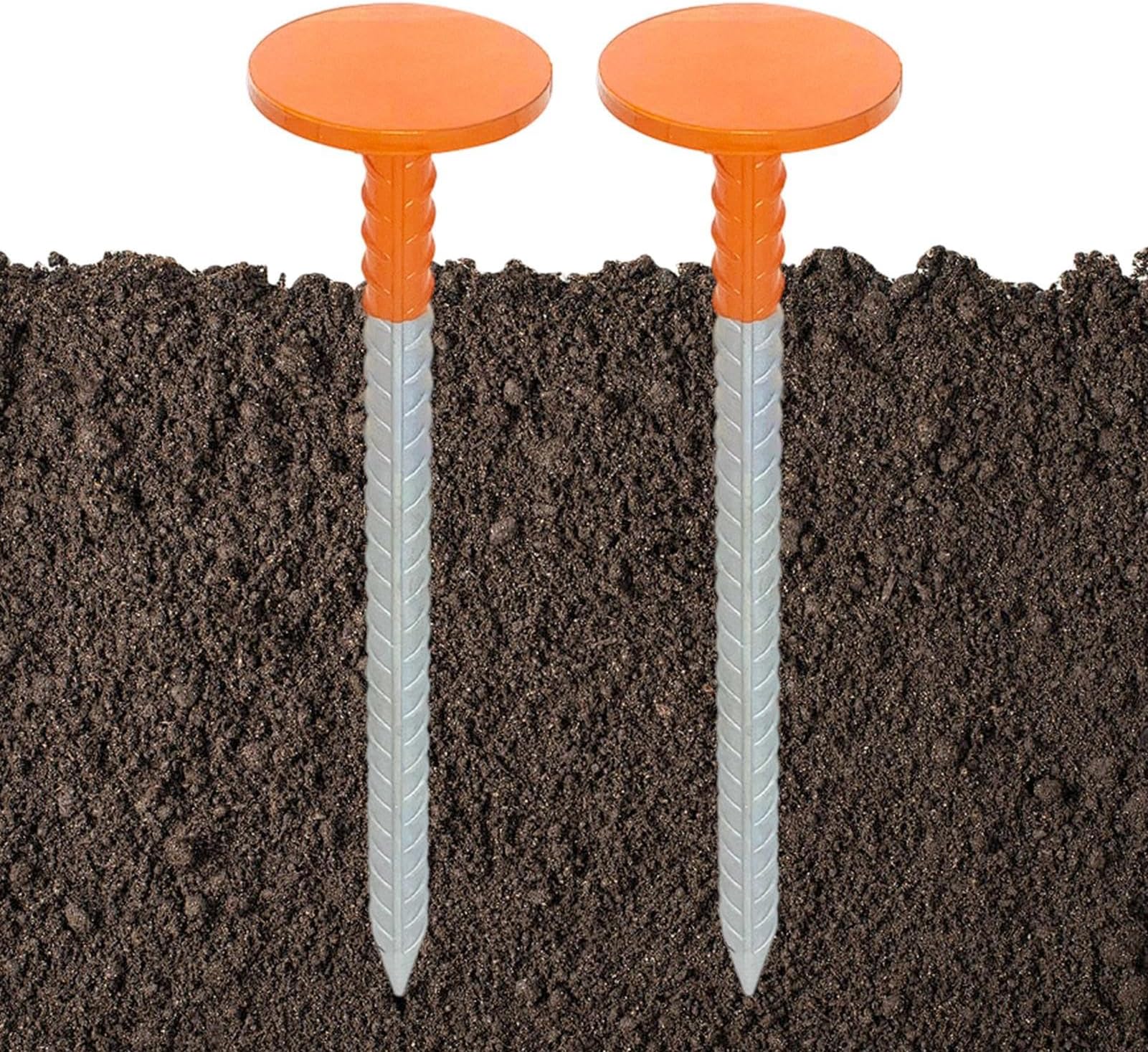 Property Limit Marking Posts - High Visible and Weatherproof 2-Piece Set | Low Profile Measurement Poles For Land Surveying,For Garden Driveway Yard And Paths