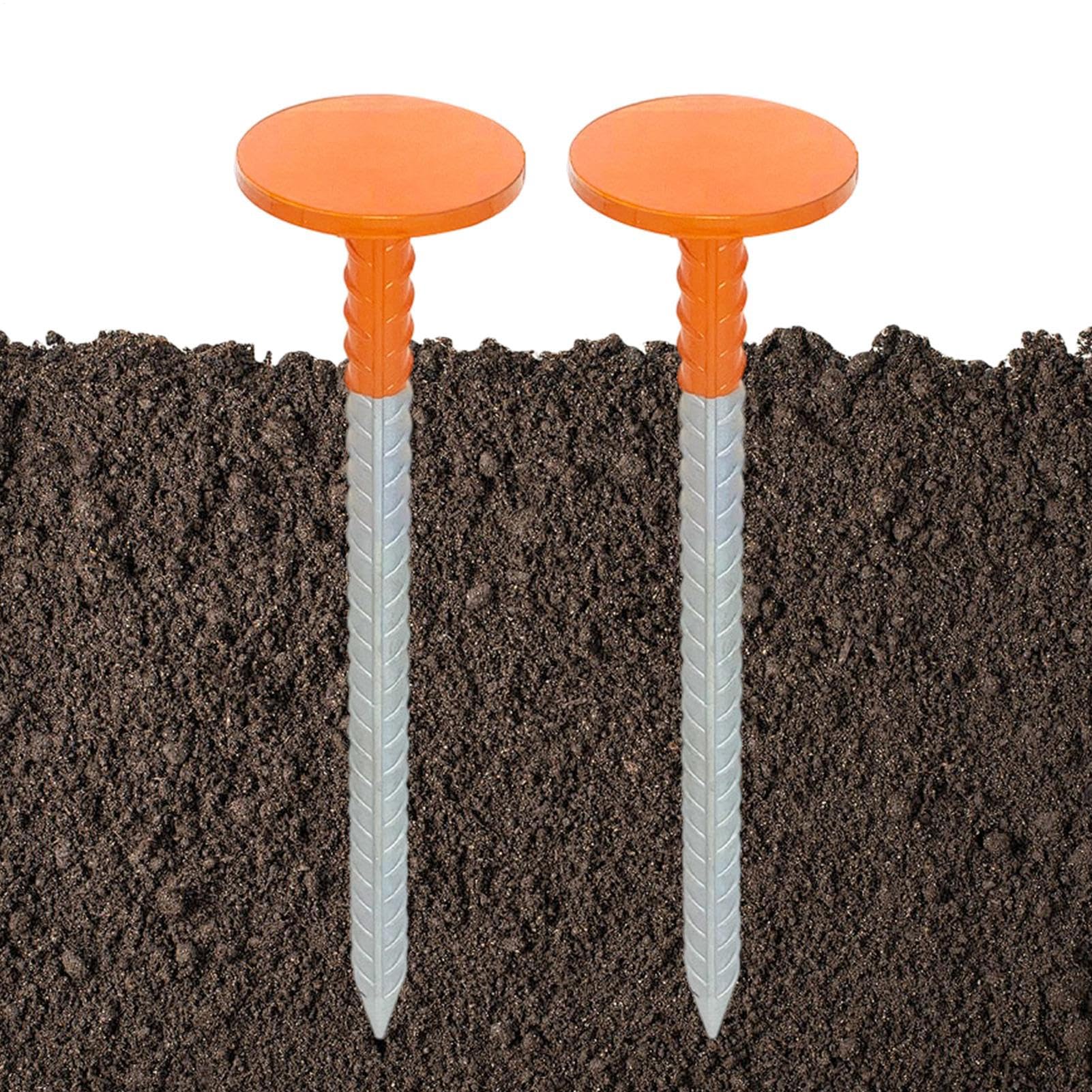 Property Limit Marking Posts - High Visible and Weatherproof 2-Piece Set | Low Profile Measurement Poles For Land Surveying,For Garden Driveway Yard And Paths