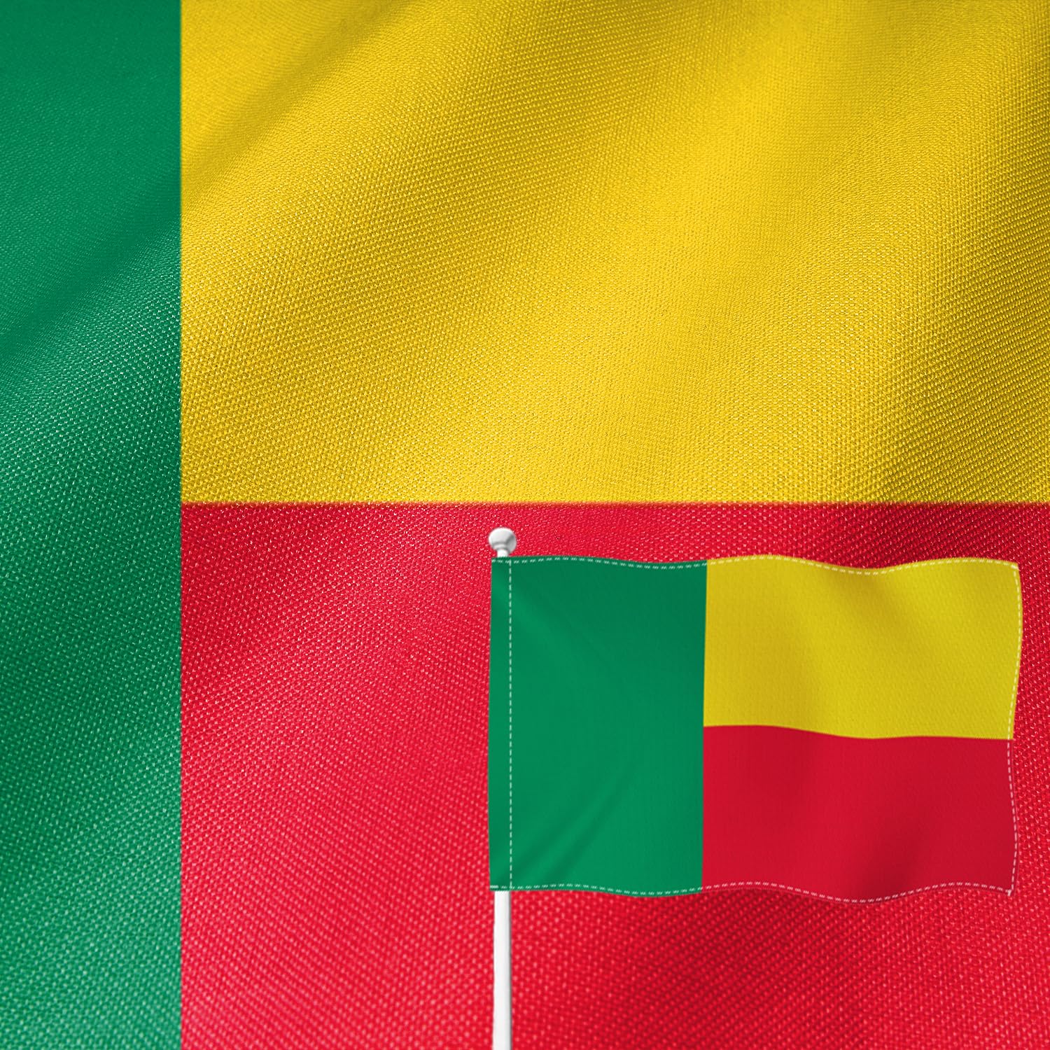 Bannière nationale béninoise résistante aux UV et intempéries double face - 8