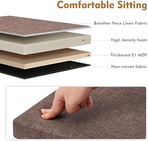 Miniatura 40 de B FSOBEIIALEO - Otomano plegable de piel sintética con almacenamiento Gris,Negro -,Negro 16.5"x12.6"x12.6",Azul,Marrón,Gris